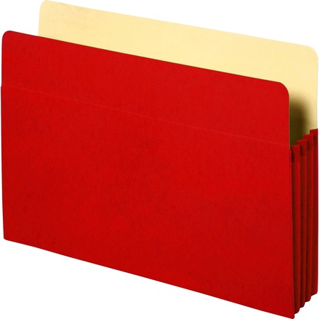 BUSINESS SOURCE Colored Expanding File Pockets Letter Red 26552
